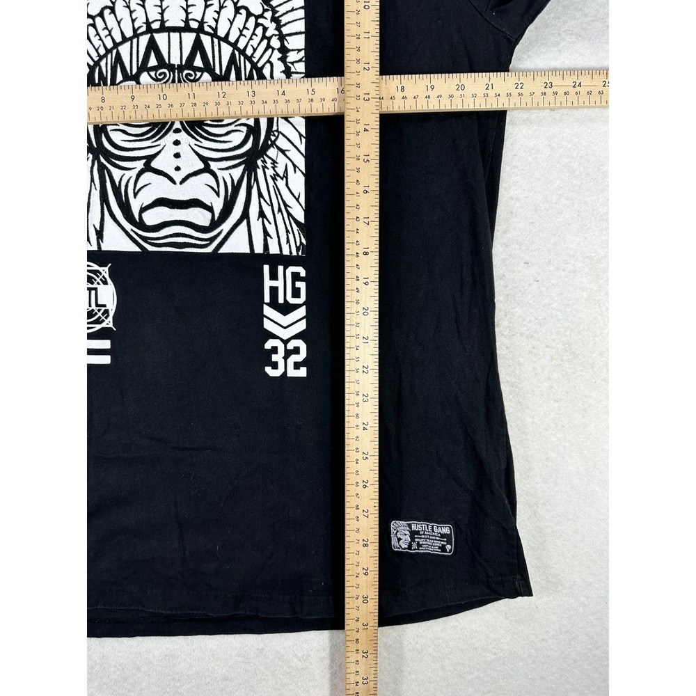 Hustle Gang Mens 2X Black Long Sleeve Graphic Tee Trap Legends Wing Print Shirt - Picture 7 of 8